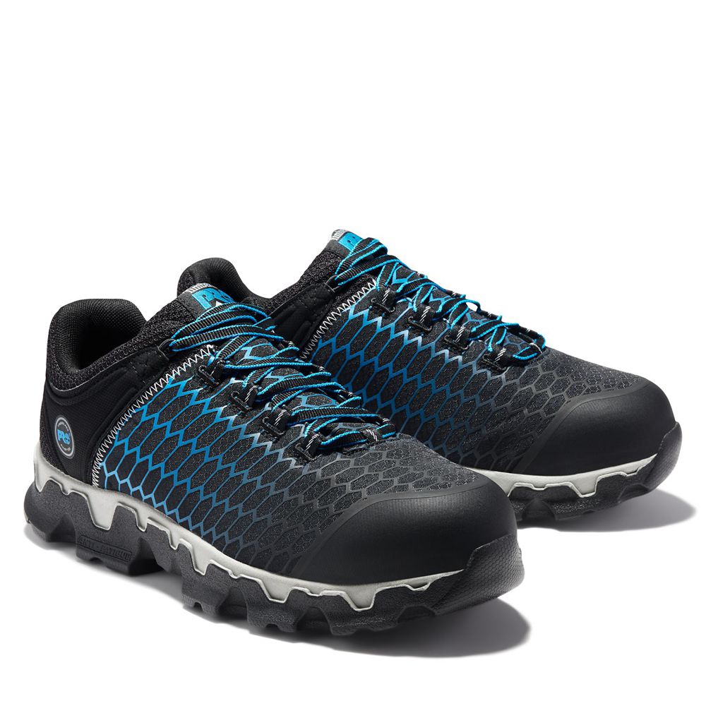 Zapatos De Seguridad Timberland Hombre Pro® Powertrain Sport Alloy Toe Eh Negras/Azules - Chile YKN-